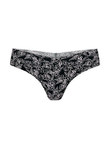 Трусики стрінги безшовні чорні No Show Thong Panty