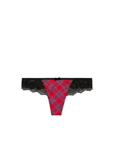 Трусики стрінги люкс гладенькі з мереживом червоні Lace Thong Panty