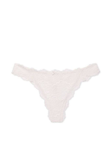 Трусики стрінги люкс мереживні білі Lace Thong Panty