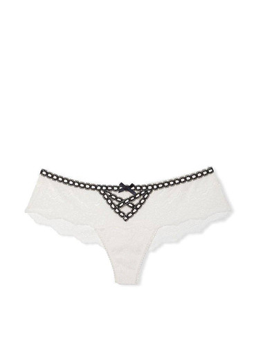 Трусики стрінги люкс мереживні білі Lace Thong Panty