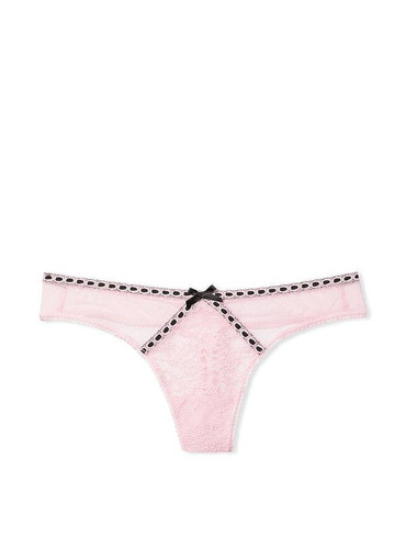 Трусики стрінги мереживні рожеві Lace Thong Panty