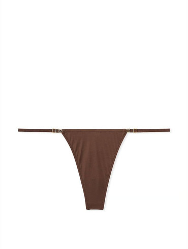 Трусики стрінги люкс гладенькі з регуляторами коричневі Smooth Adjustable Thong Panty