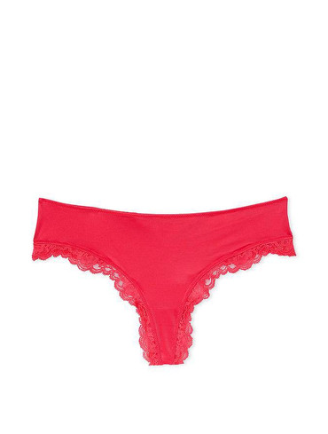 Трусики стрінги люкс гладенькі з мереживом Satin Lace Trim Thong Panty