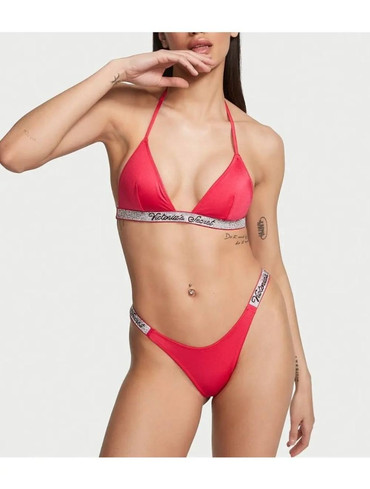 Купальник без пуш-ап Shine Strap Triangle Top & Bottom Set