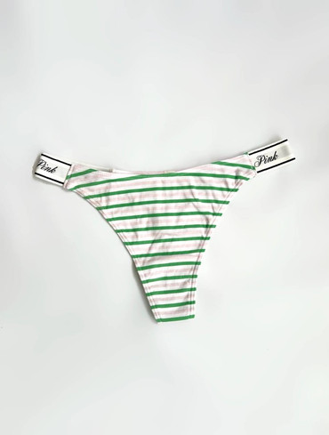 Трусики стрінги бавовняні з логорезинкою в сміжку High-Leg Thong Panty