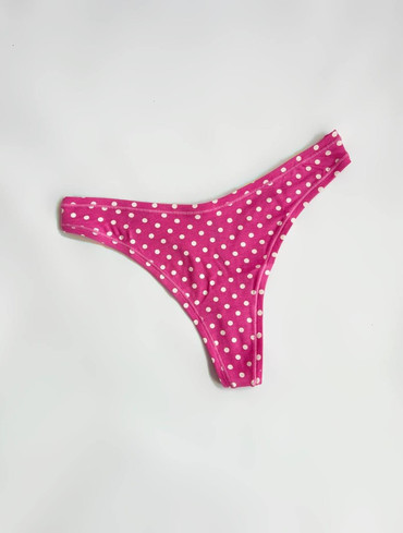 Трусики стрінги бавовняні рожеві Cotton High-Leg Thong Panty