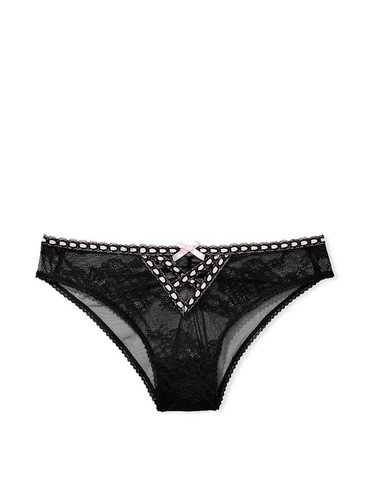 Трусики чікі мереживні чорні Lace Cheeky Panty