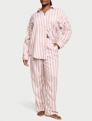Піжама модалова сорочка та штани у смужку Modal-Cotton Long Pajama Set