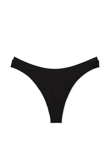 Трусики стрінги з мікрофібри чорні Seamless High-Leg Thong Panty