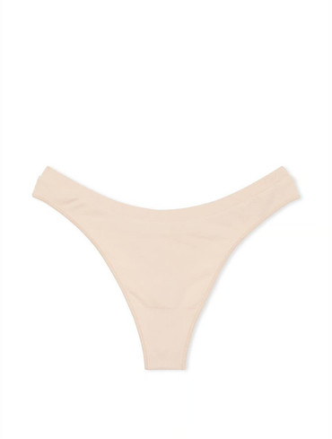 Трусики стрінги з мікрофібри бежеві Seamless High-Leg Thong Panty