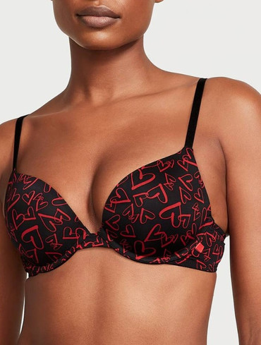 Бюстгальтер з пуш-ап гладенький чорний Sexy Tee Smooth Push-Up Bra