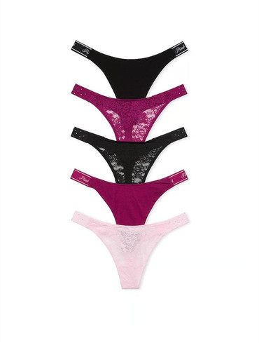 Набір трусиків стрінгів з логорезинкою Logo High-Leg Thong Panty