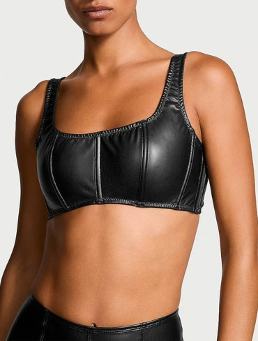 Міні корсет топ з екошкіри Faux Leather Mini Corset Top