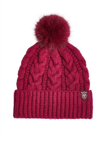 Шапка вʼязана тепла з помпоном Cozy Cable-Knit Pom Beanie
