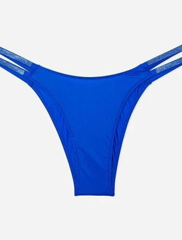 Трусики бразильяни зі стразами сині Shine Strap Brazilian Panty