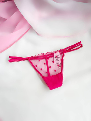 Трусики стрінги в сіточку рожеві WINK Strappy V-String Panty