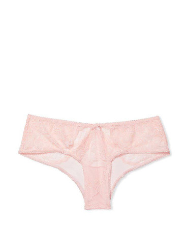 Трусики чікі мереживні з сіточкою рожеві Cheeky Panty