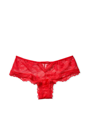 Трусики чікі мереживні червоні Lace Cheeky Panty