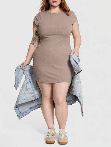 Сукня міні в рубчик Pink All-Day Soft Rib Bodycon Dress
