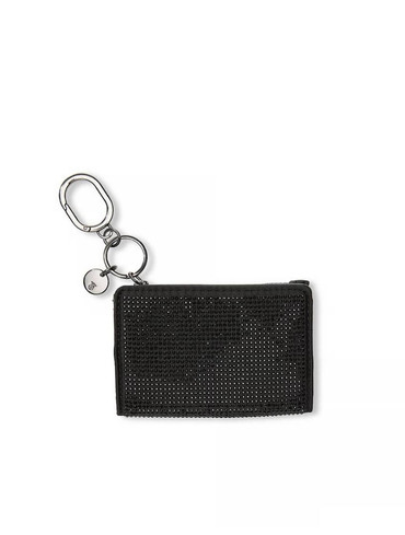 Візитниця кардхолдер зі стразами чорна Foldover Card Case Keychain