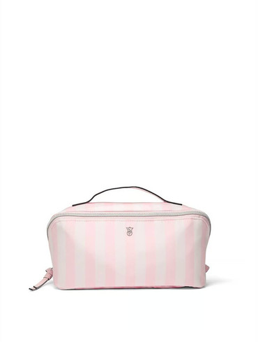 Набір косметичок 3 в 1 рожева смужка 3-Piece Expandable Travel Makeup Bag