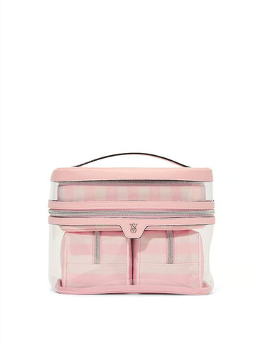 Набір косметичок 4 в 1 у рожеву смужку 4-Piece Makeup Bag Set