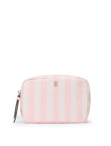 Косметичка маленька у рожеву смужку Boxy Case Makeup Bag Pink Stripe