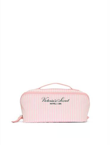 Набір косметичок 3 в 1 для подорожей рожева смужка 3-Piece Expandable Travel Makeup Bag