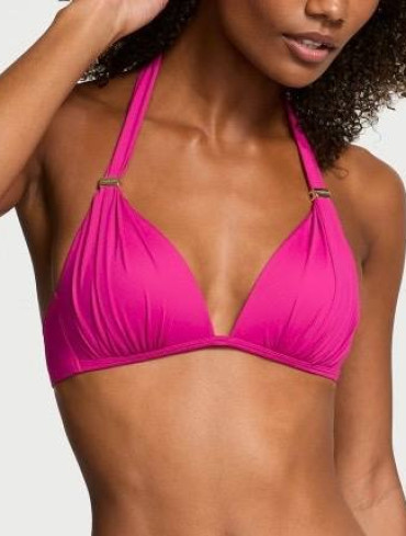 Купальник з пуш-ап чашка-трикутник та плавки бікіні високі Essential Harlow Halter Push-Up Bikini Top & High-Waist Full-Coverage Bikini Bottom