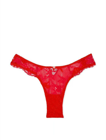 Трусики бразильяни мереживні червоні зі стразами Twinkle Bow Lace Brazilian Panty