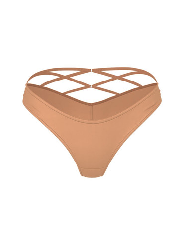 Трусики чікі гладенькі бежеві Smooth Strappy-Back Tanga Panty