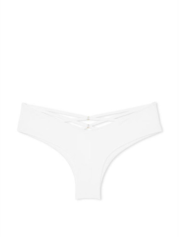 Трусики чікі гладенькі білі Strappy-Back High-Leg Cheeky Panty