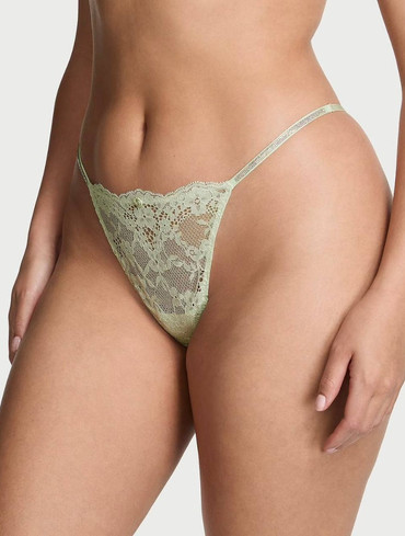 Трусики стрінги мереживні зі стразами Twinkle Silver Lace V-String Panty
