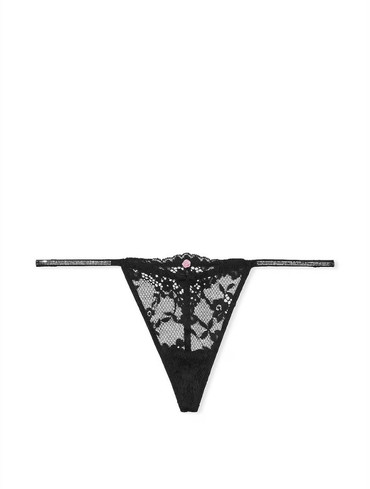 Трусики стрінги мереживні зі стразами Twinkle Strap Lace V-String Panty