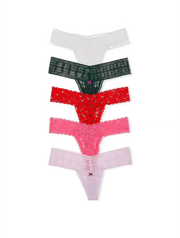 Набір трусиків стрінгів мереживних 5-Pack Lacie Thong Panties