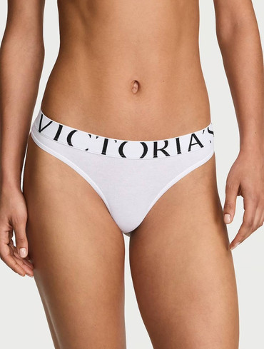 Трусики стрінги бавовняні з логорезинкою Exploded Logo Cotton Thong Panty