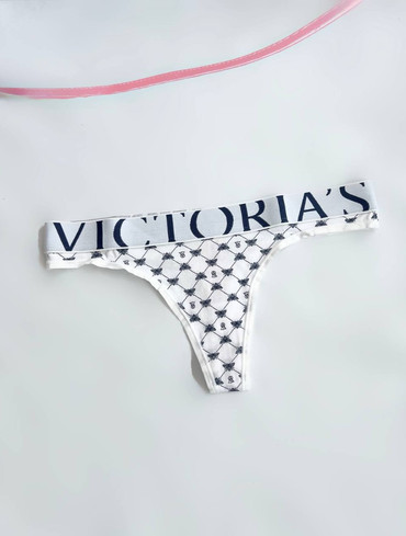 Трусики стрінги бавовняні з логорезинкою Exploded Logo Cotton Thong Panty