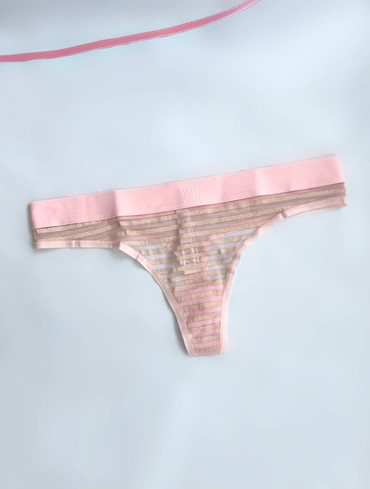 Трусики стрінгм в сіточку з логорезинкою 5-Pack Sheer Heritage Shimmer Thong Panties
