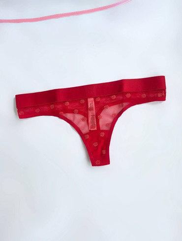 Трусики стрінгм в сіточку з логорезинкою 5-Pack Sheer Heritage Shimmer Thong Panties