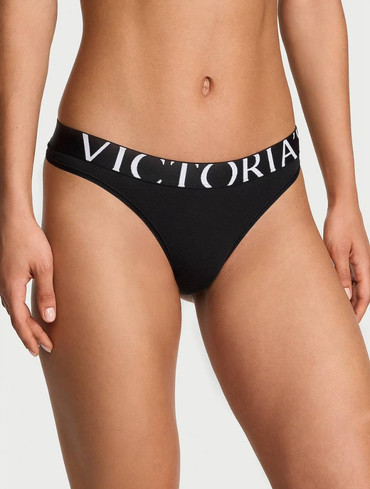 Трусики стрінги бавовняні з логорезинкою Exploded Logo Cotton Thong Panty